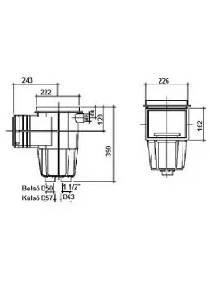   Szkimmer betonos medencéhez Gemas STD 6/4"BM/D50 #04111FW
