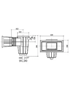   Szkimmer betonos széles szájú WIDE Gemas 6/4"BM/D50 #04112FW