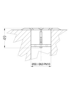 Befúvó rozsdamentes szabályozható D63 ragasztható