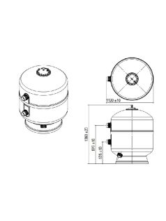   Gemas Filtrex szűrőtartály D1000 40m3/h váltószelep nélkül