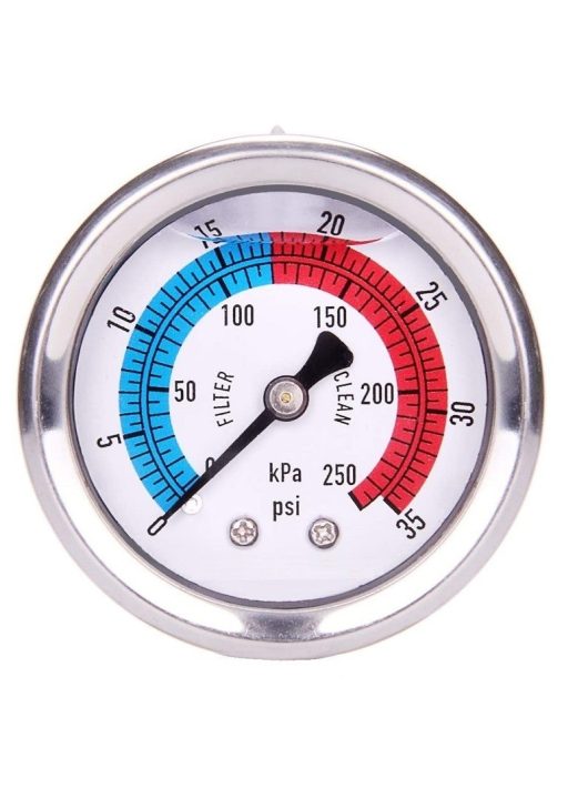 Glicerines inox nyomásmérő óra axiális alsó csatlakozással 40PSI