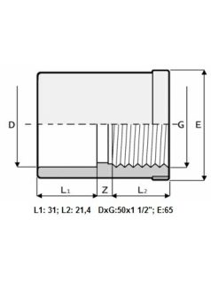 PVC Karmantyú BM 11/2 D50mm