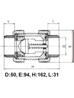 PVC Visszacsapó szelep D50mm