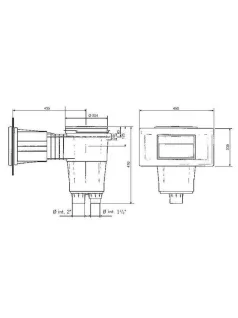   Szkimmer fóliás medencéhez széles szájú Astral VILÁGOS SZÜRKE#11311CL129