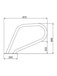   Medence korlát FX-03 SPA rozsdamentes 569 x 810 mm #87166013 