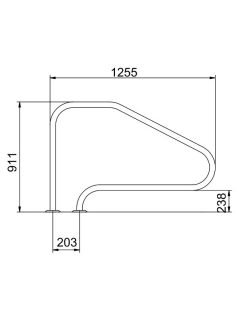 Medence korlát FX-01 rozsdamentes 911x1255mm #87468013