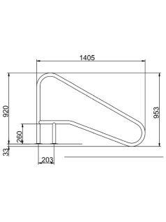 Medence korlát FX-02 rozsdamentes 920 x 1405 mm AISI316