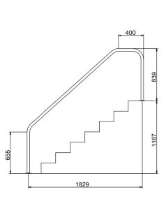 Medence korlát FX-06 rozsdamentes 1167x1829mm