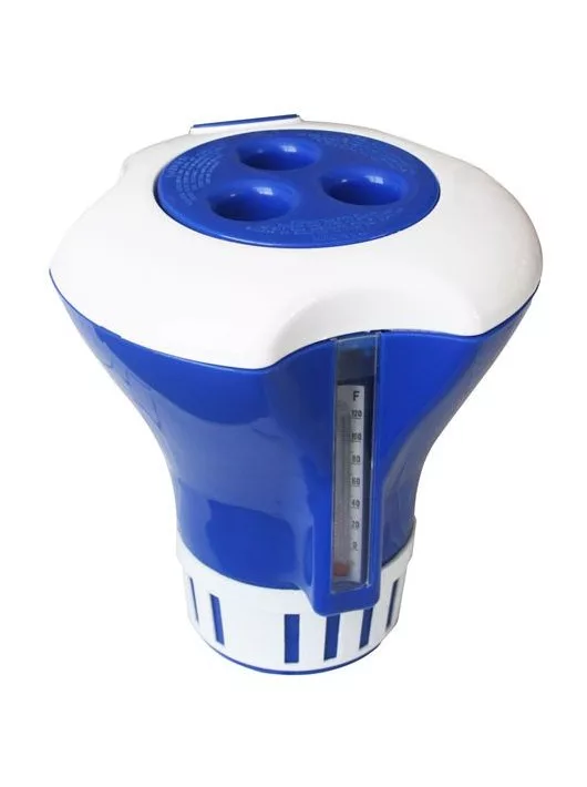 Úszó tabletta adagoló hőmérővel 20-200gr-os tablettához Navy Blue
