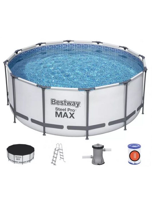 Bestway Steel Pro Max csővázas medence kerek 457x122cm 3m3/h papírszűrővel #56438
