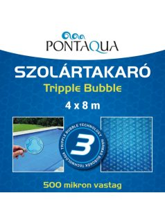 Szolártakaró szögletes 4x8m 500 mikronos Tripple Bubble