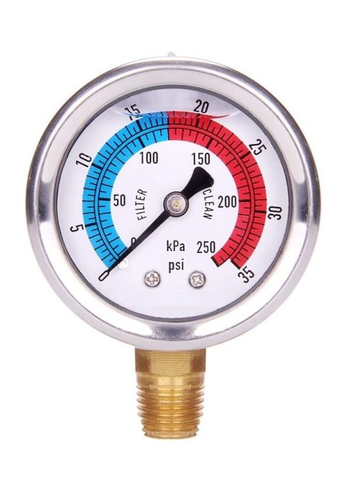 Glicerines inox nyomásmérő óra radiális oldalsó csatlakozással 40PSI