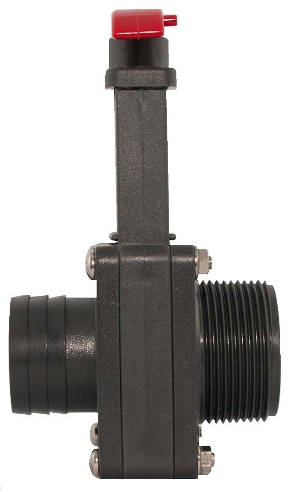PVC Gate valve male threaded 1 1/2" and 38mm - Wetro medence shop