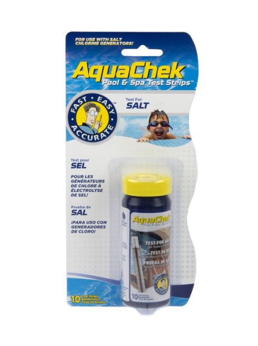 AquaChek Salt medence és Spa sótartalom (NaCl) mérő tesztcsík 10db