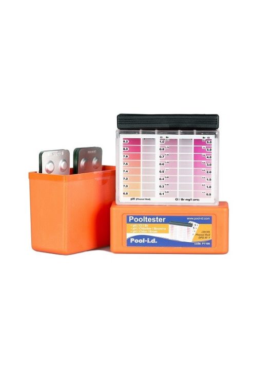 Pooltester PT100 pH+klór/bróm vízelemző készlet 30-30db tablettával